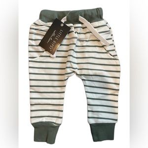 NWT Little Bipsy striped drawstring joggers sz 3-6 mo